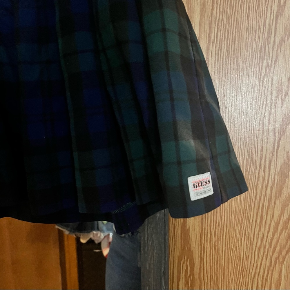 Guess Tartan Skirt in Blue and Green